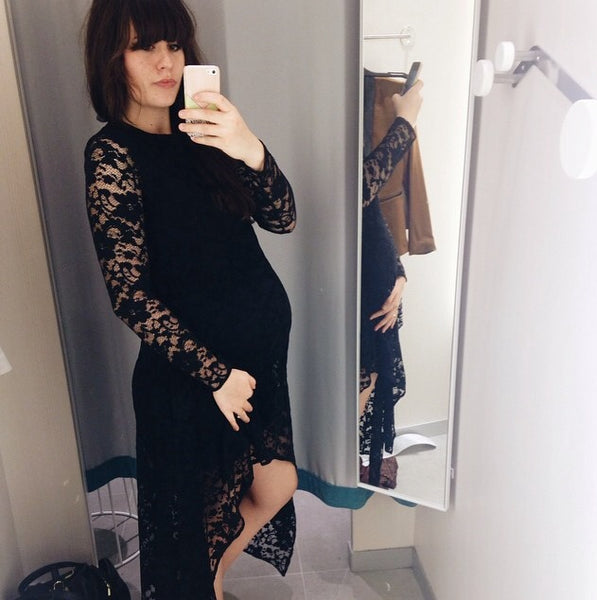 [Bump Style Approved: Pregnancy Q&A with Lauren Christner] - Bump Style Approved: Pregnancy Q&A with Lauren Christner] - [Lauren Christner wearing  Black Maternity Dress]