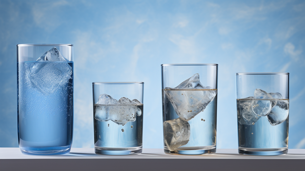 four glasses of cool refreshing water