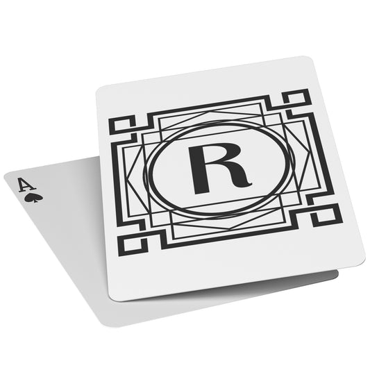 Personalize - Art Deco Square Monogram Playing Cards