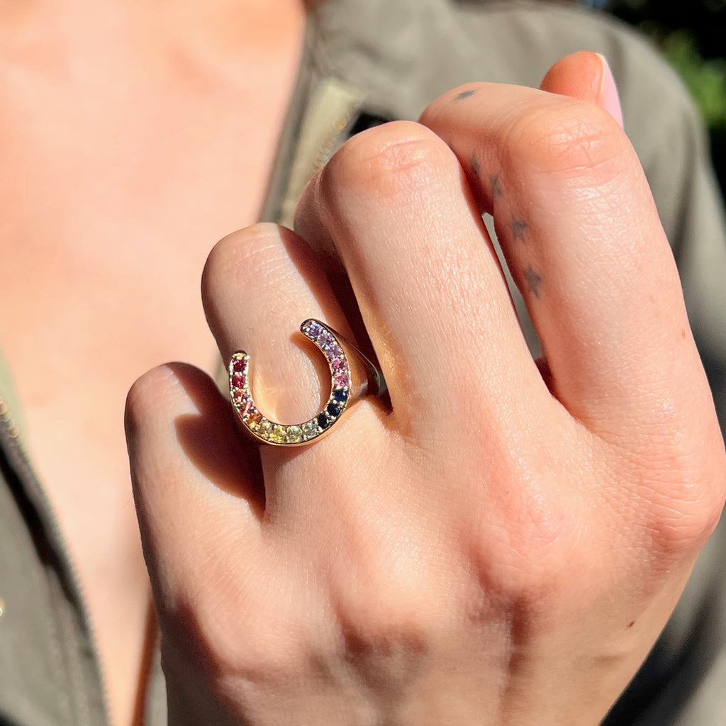 14K Gold and Diamond Bombe Ring Starset