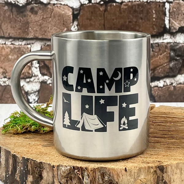 Coleman Exponent camp mugs for camping kitchen, heavy stainless steel metal  cups