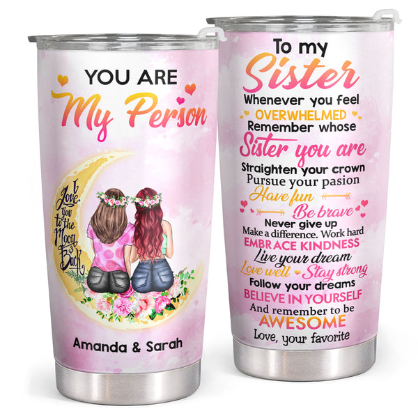 WHIDOBE Personalized Sister Tumbler (3 Sisters), Custom Sister  Coffee Tumbler with Avatars, Names, Quotes, Funny Birthday Gifts for Sisters  from Sister, Personalized Sister Cup, Sisters Forever Never: Tumblers &  Water