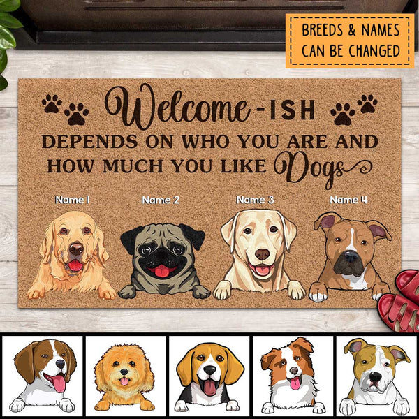 Welcome Pawprint Doormat, Dog Welcome Mat, Gift for Dog Lover, Dog Mom Gift  -  Israel