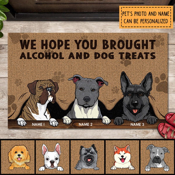 Hope You Brought Wine and Dog or Cat Custom Pet Doormat from