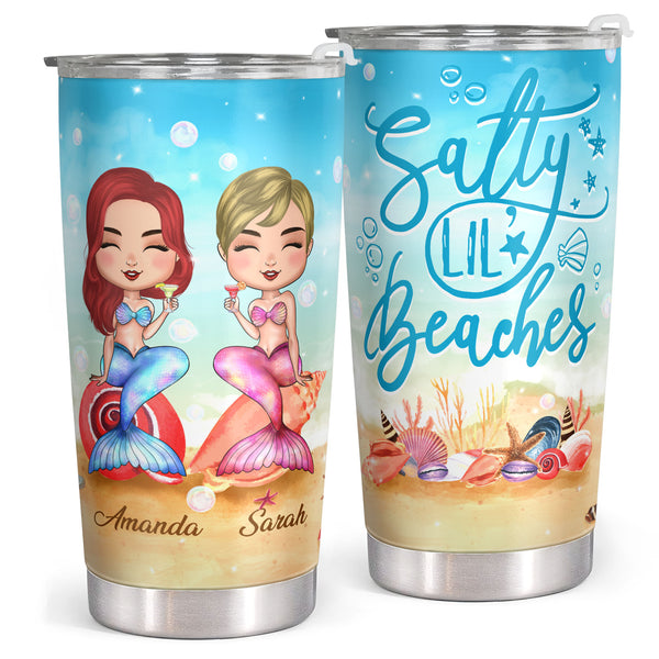 Mermaid Custom Tumbler Salty Lil Beaches Personalized Best Friend Gift