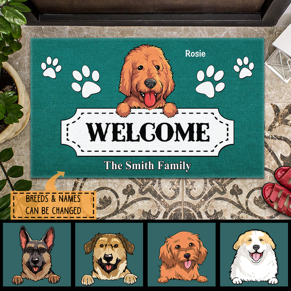 Pawzity Welcome Mat, Gifts For Dog Lovers, Hope You Like Dogs Front Do