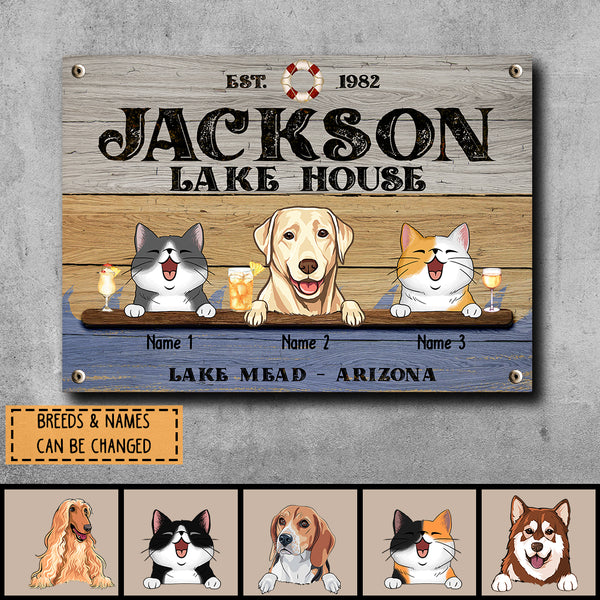 Pawzity Metal Lake House Sign, Gifts For Pet Lovers, Lake mead Arizona Welcome Signs, Custom Housewarming Gifts