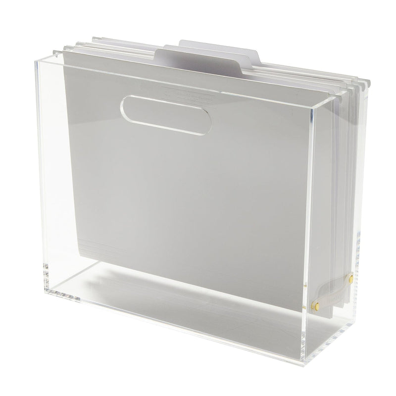 Clear Acrylic Slim Hanging File Box, Letter Sized, 4.5