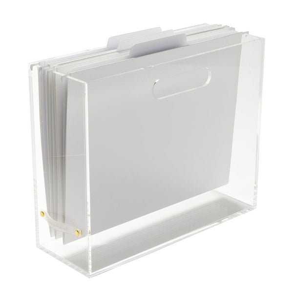 Clear Acrylic Slim Hanging File Box, Letter Sized, 4.5