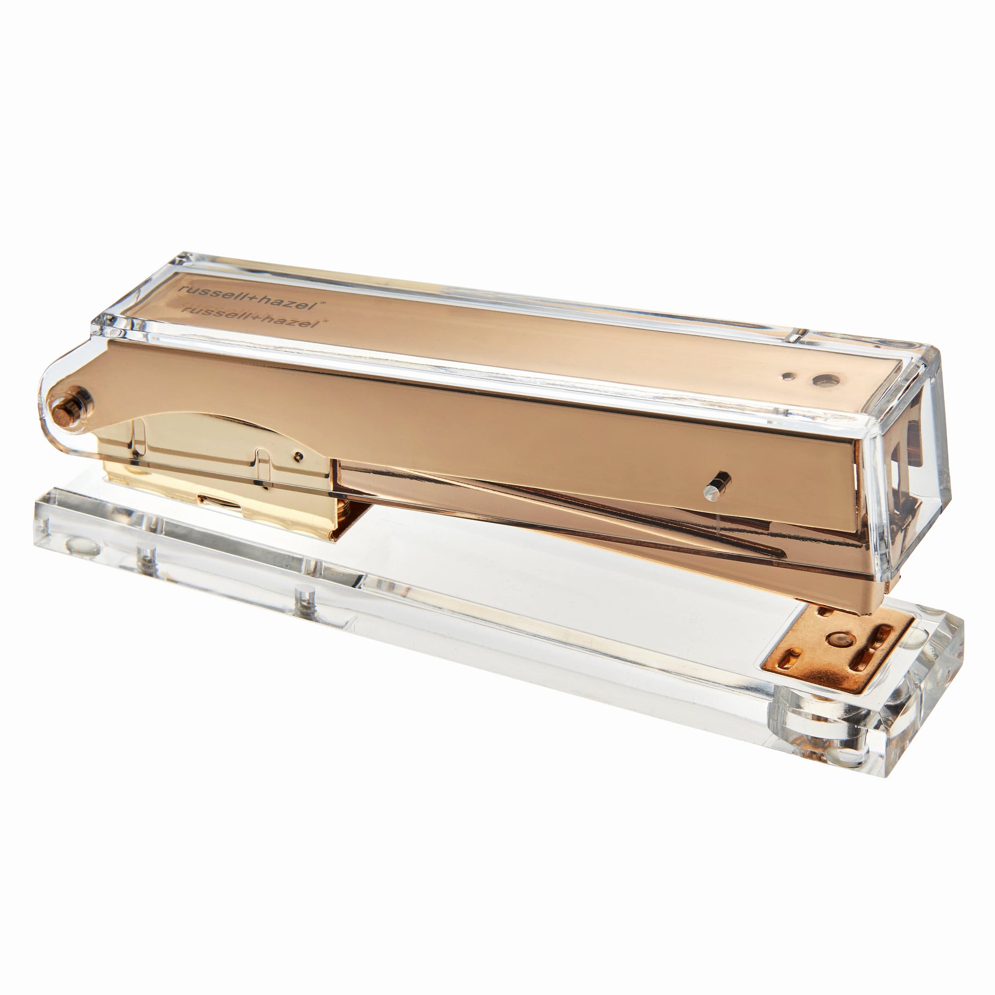 Clear Acrylic Signature 3-Hole Punch, 11 x 2.75 x 2.75, 10 Sheet  Capacity, with Gold Tone Hardware (44629)