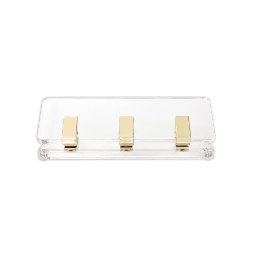 Acrylic and Gold 3 Piece Desk Accessory Set — OfficeGoods