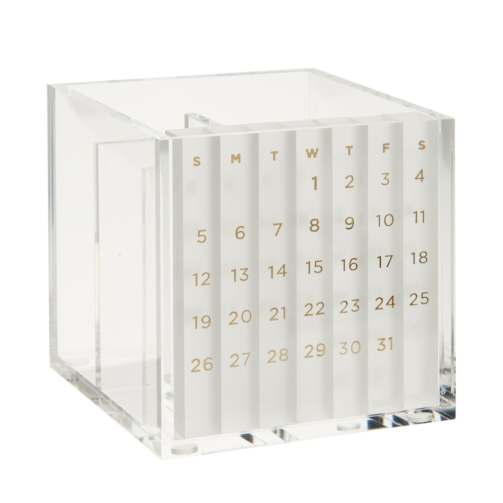 russell+hazel Large Acrylic Flip Box, 12.5” x 6.5”, Desktop Organization, Clear, 1 Count, 98148