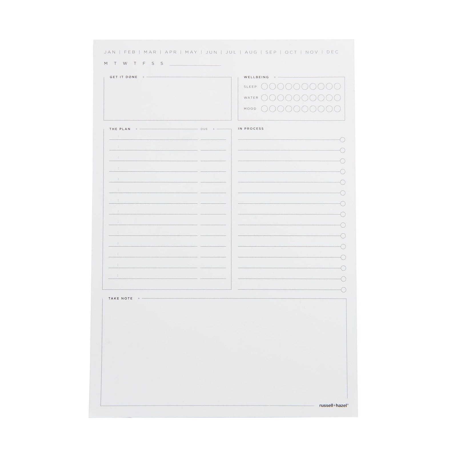 Jotter Note Card & Acrylic Tray Set Charcoal - russell+hazel