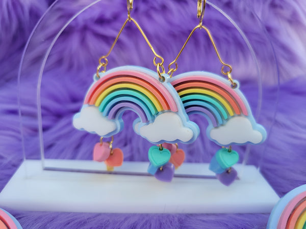 Modern script pastel rainbow earring display card - Perfectly Custom