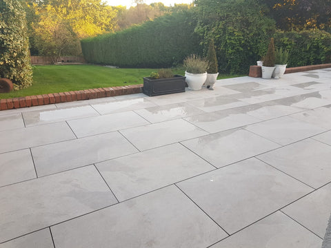 edging porcelain patio