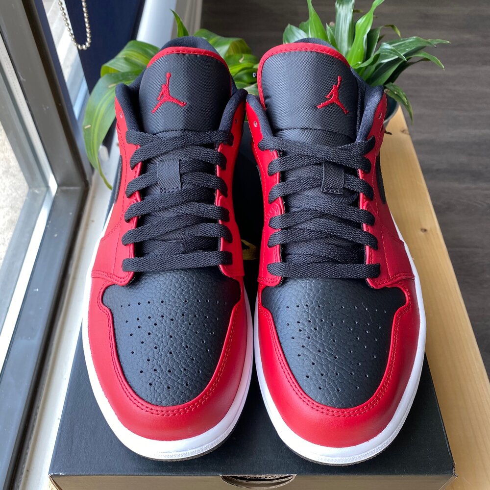 Brand New Jordan 1 Low Reverse Bred Pebbled Swoosh Recalled Shop