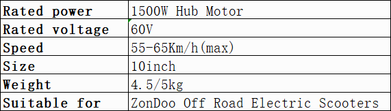 1500W Hub Motor for MeatMoov ZO08