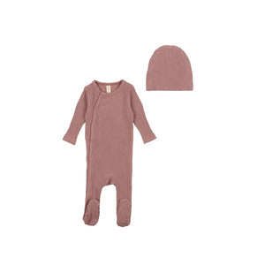 Lilette Taupe Scallop Edge Footie & Hat – Moonlight Layette