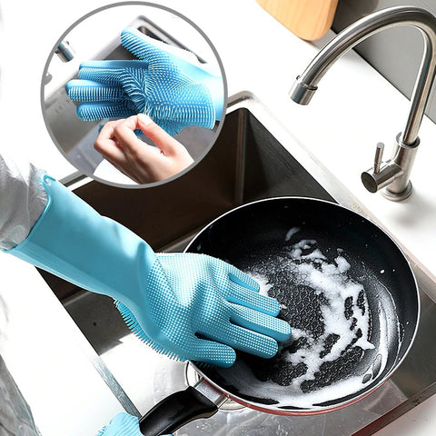 Cooking Pot - Silicone Dishwashing Rubber Gloves