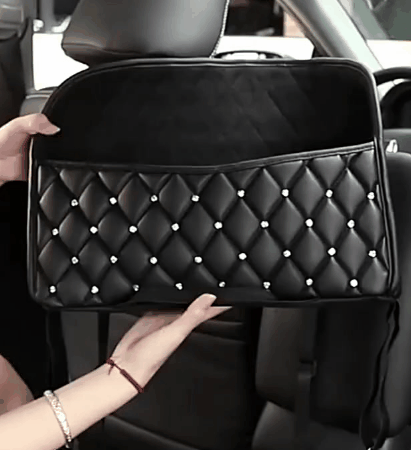 IMAGINEA Car Handbag Holder Leather Hanging Storage Bag Anti-Slip