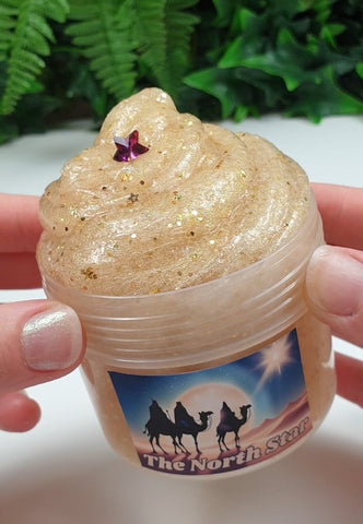 Gold Clear Slime with Glitter Sprinkle and Crystal Star Handmade in Australia