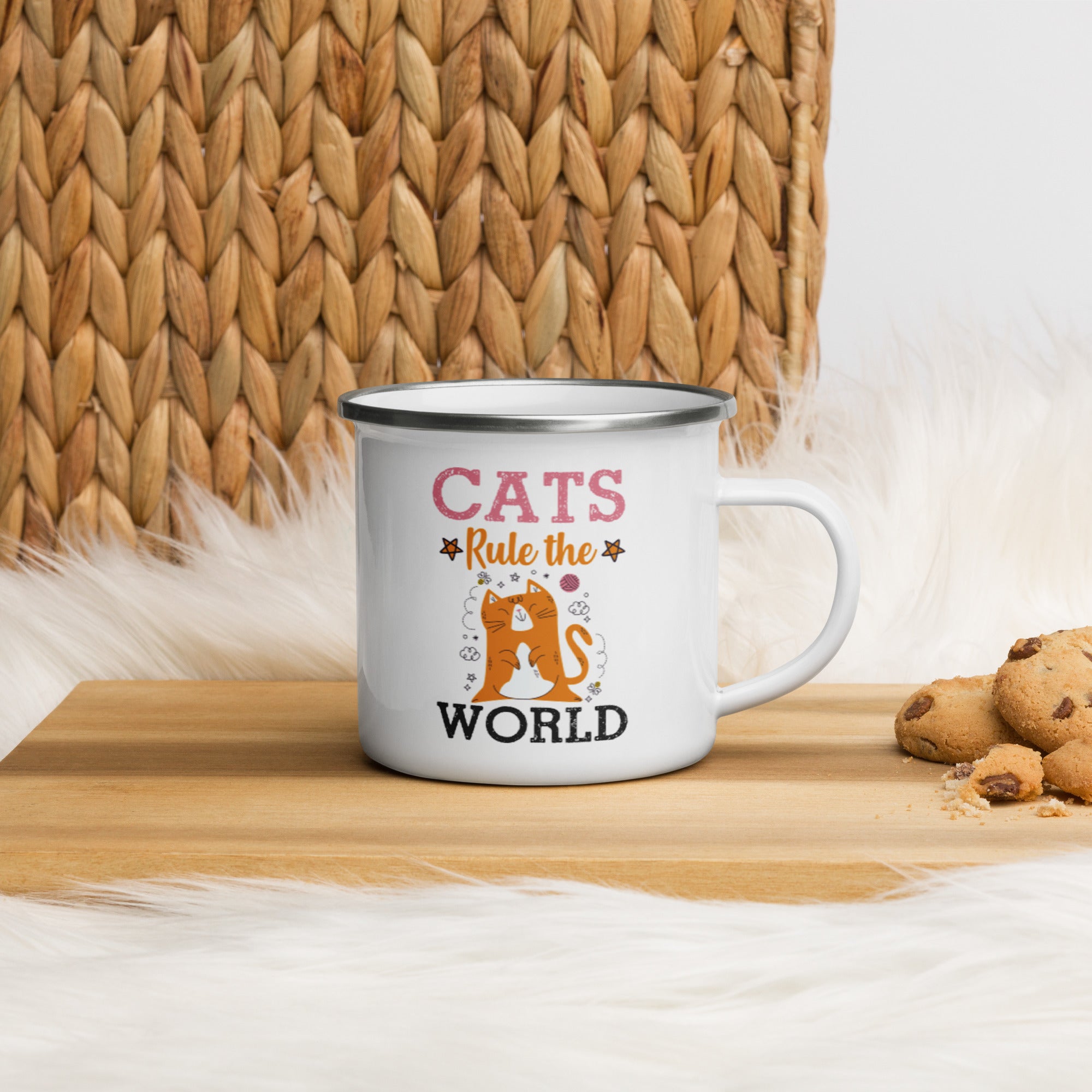 Cats Rule The World - Enamel Mug