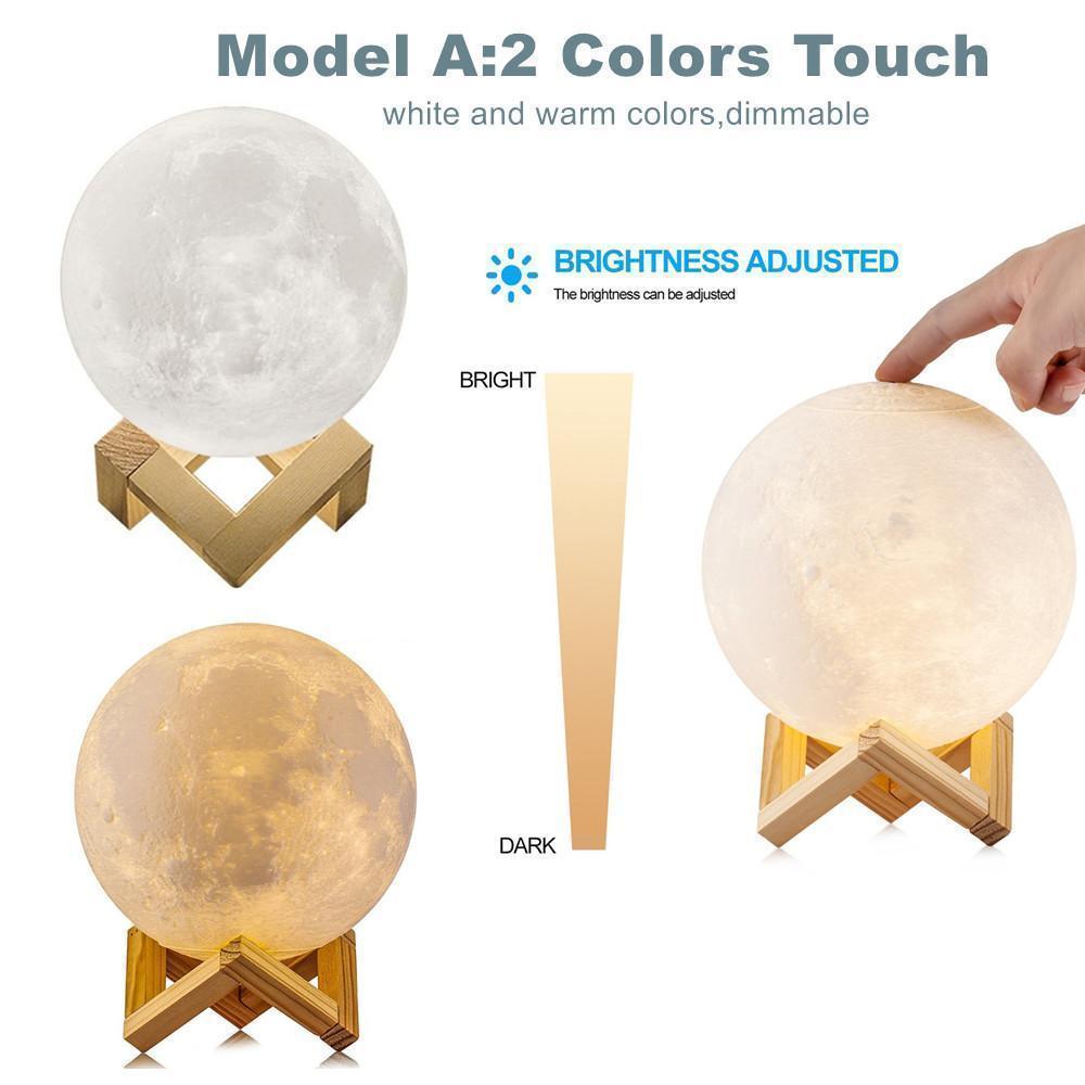 16/2 Color Changing 3D Moon Lamp With Remote Control