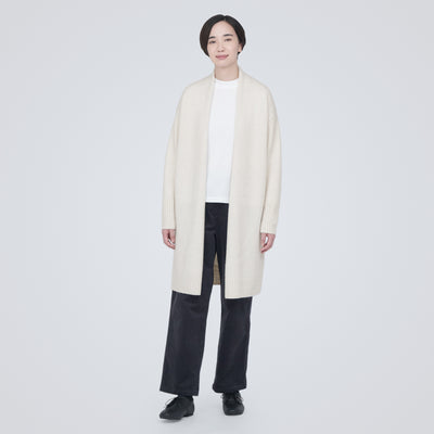 Women's Recycled Wool Blend Chester Coat - Gray Pattern | MUJI USA