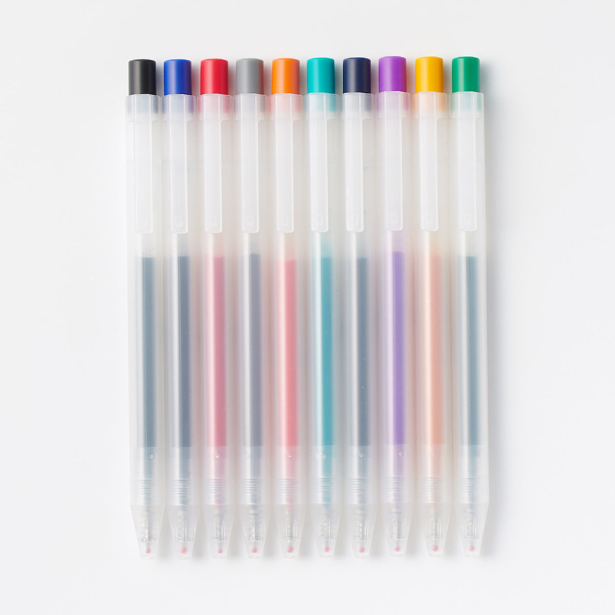 Smooth Gel Knock Type Pen 0.5mm 10 Colors Set