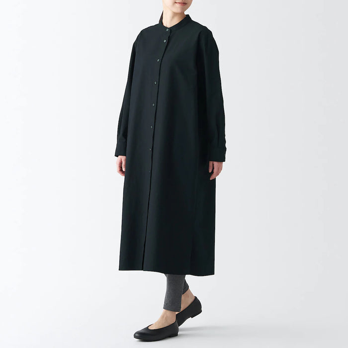 Women's Cotton Kapok Oxford Long Sleeve Dress | MUJI USA