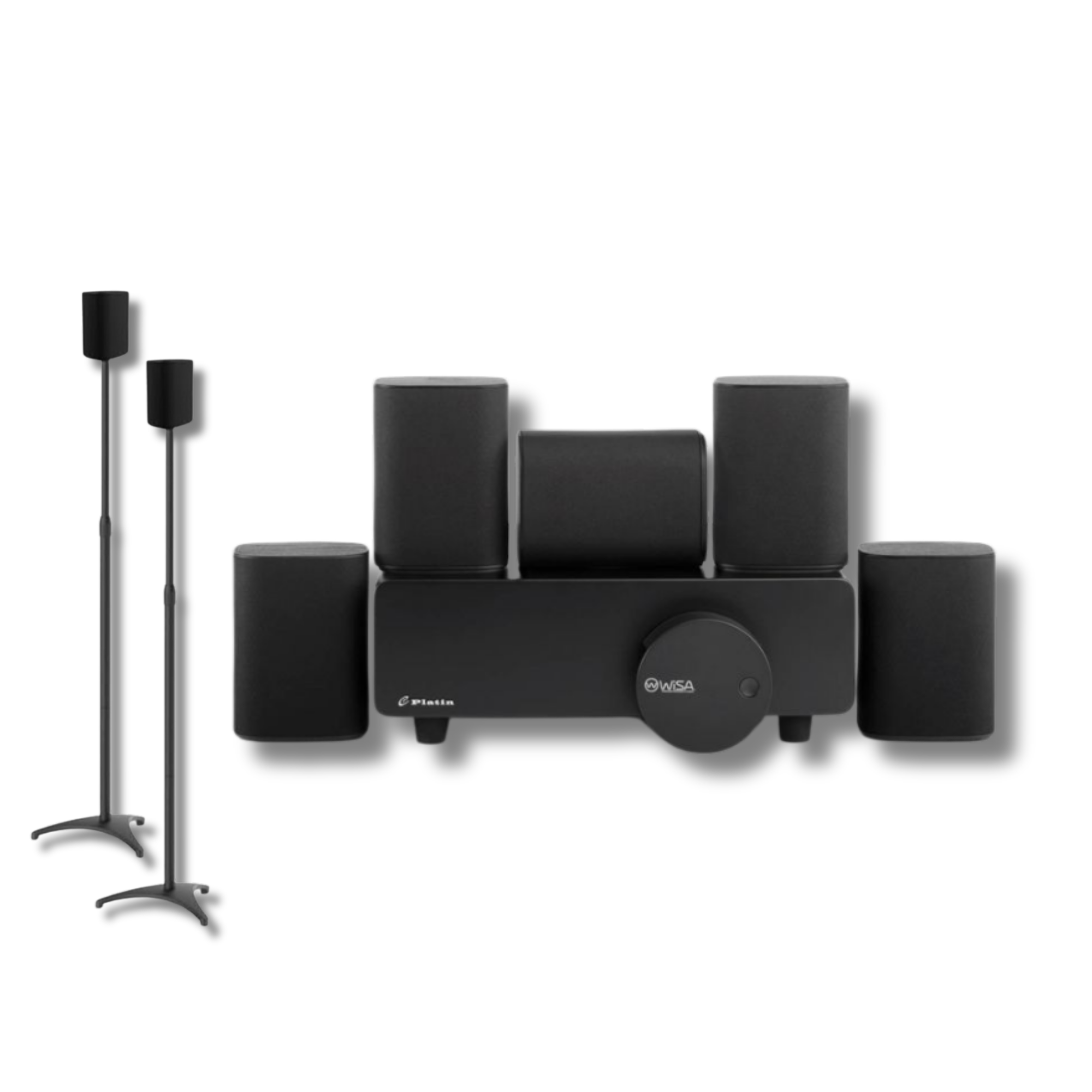 Milan 5.1 Surround Sound System with PERLESMITH Speaker Stands - Wireless Home Theater System for Smart TVs - WiSA Certified - w - Platin Audio US product image