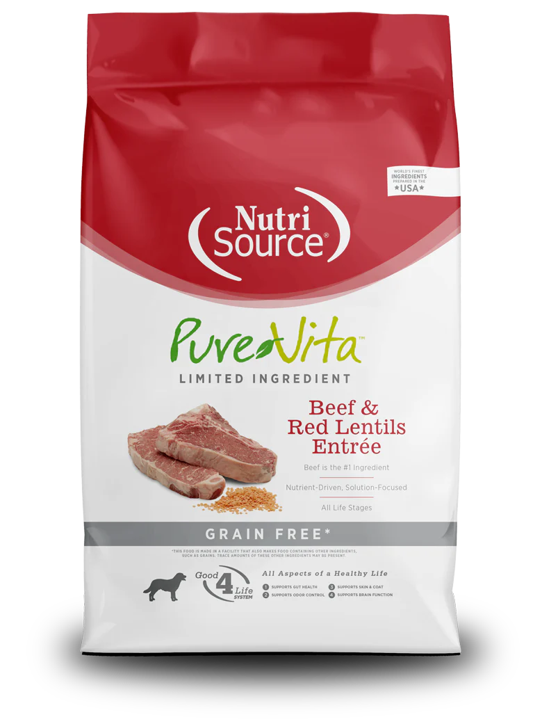NutriSource® PureVita™ Beef & Red Lentils Entrée Grain Free Limited Ingredient Dog Food