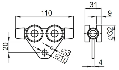 four-wheel tool trolley