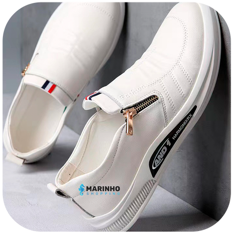 Tênis de Couro France Casual Masculino