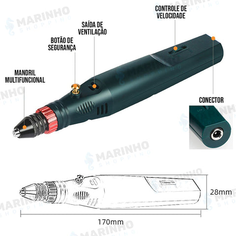 Mini Furadeira Elétrica de Mão + BRINDE