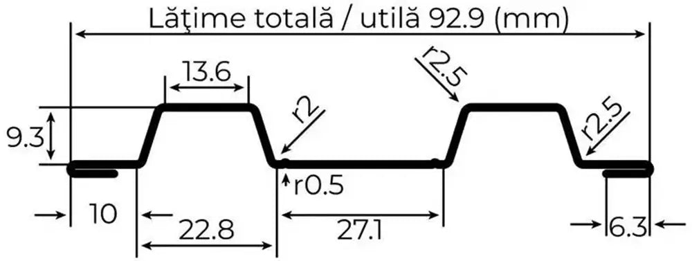 Schiță Tehnică Șipcă de Gard Metalică BILKA