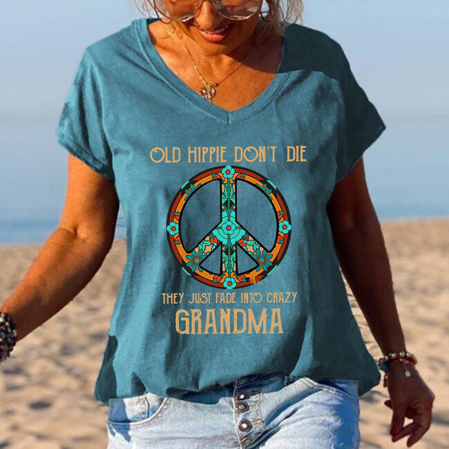 Peace And Love Old Hippie Don't Die Hippie Graphic Tees