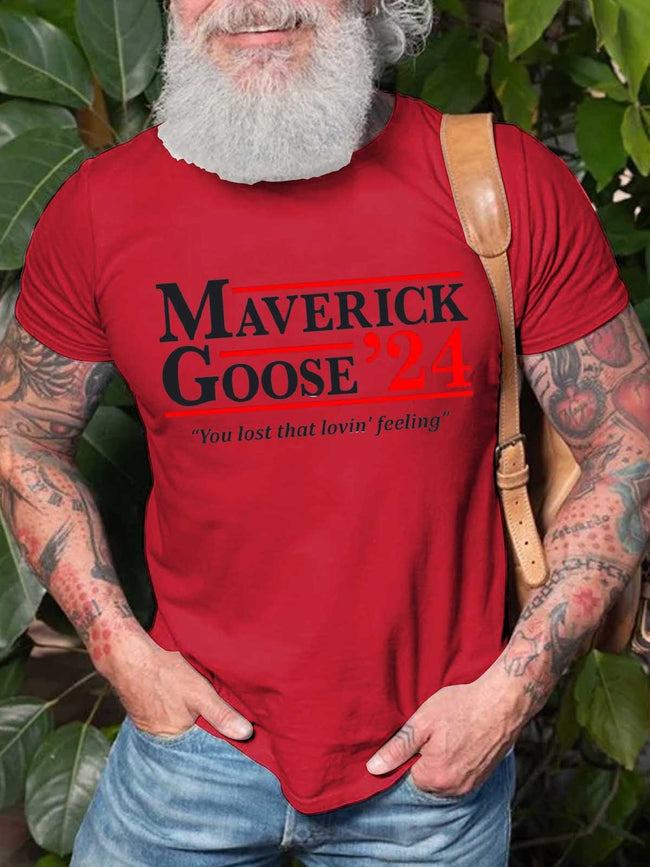 Men's Maverick and Goose 2024 Election Top Gun Funny T-Shirt