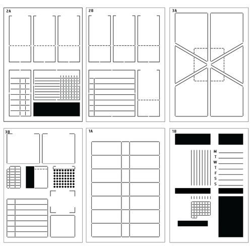 Speedy Spreads Journal Stencils - All Layouts Bundle (24 Stencils) - A5 Planner Layouts for Weekly or Monthly Bullet Journal Spreads