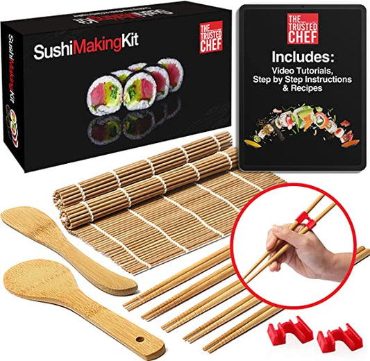 Sushime Deluxe Sushi Making Kit Professional Grade Set with Bamboo Roller  NEW