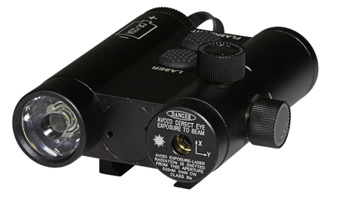 This low-profile AR-15 light and laser combo has a green laser and 180-lumen white LED light.