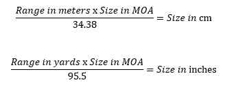 size calculation equation for snipers