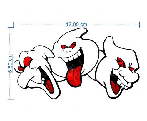 Par Calcomania Sticker 3 Fantasmas Gasper Casper Efx Moto Ss – Stickers SS