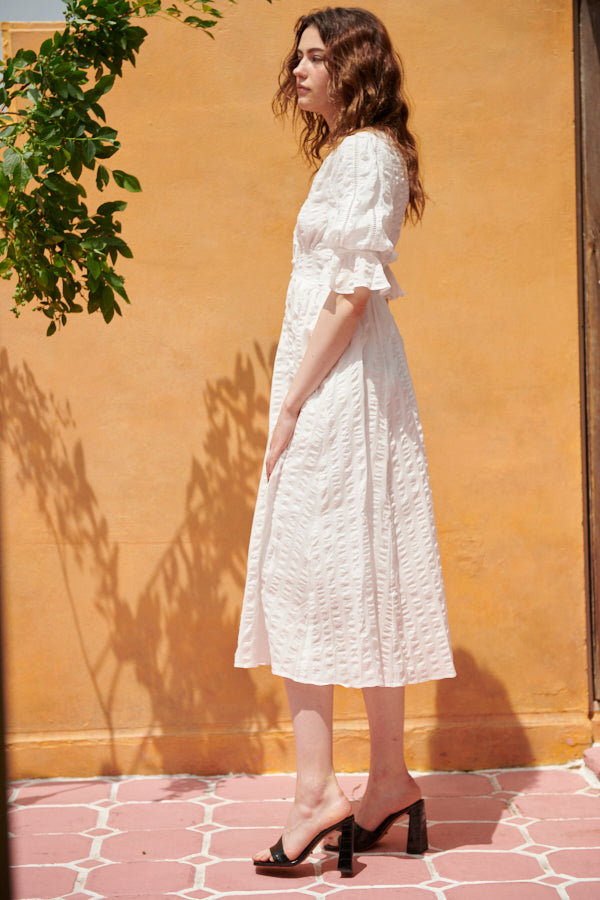 Miracle wave long dress -WHT-