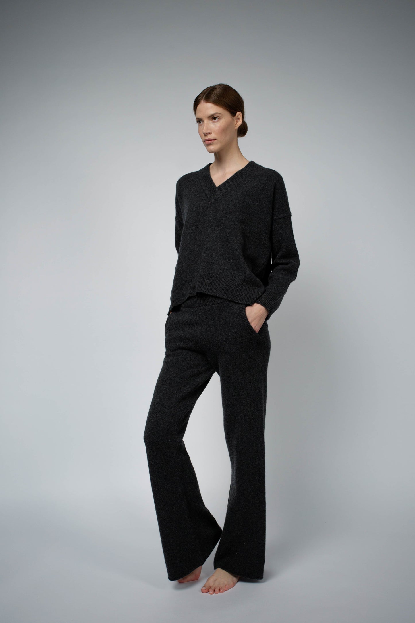 Sofiacashmere Wide Leg Cashmere Lounge Pant Women's