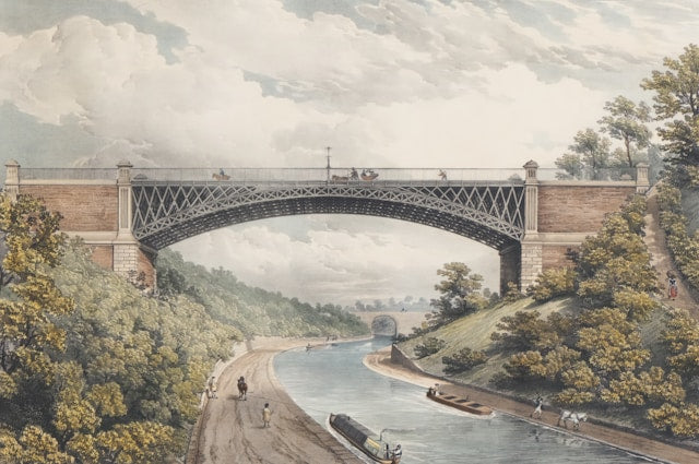 橋が描かれた版画作品