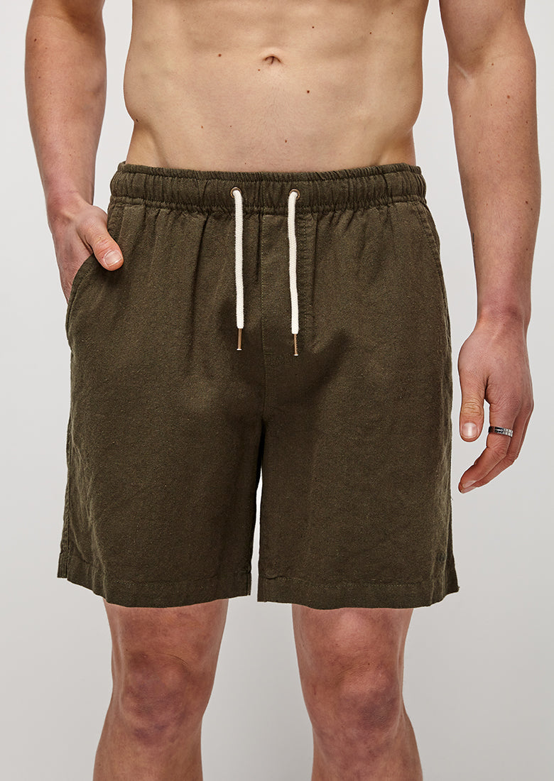 Buy Natural Cotton Knee Length Drawstring Shorts for Men Online at Fabindia