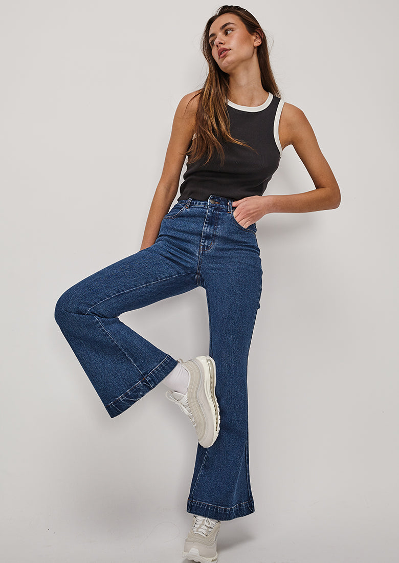 Abbey Flare Jeans - Womens Fashion Flare Jeans Denim – Love Style Co