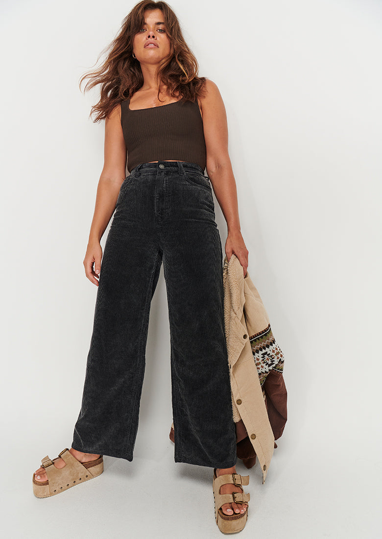 AAE Rib Flare Pants - Black – Evergreen Clothing