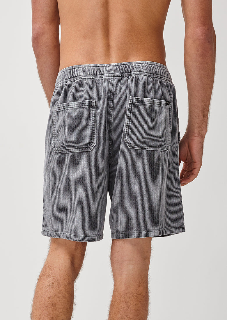 Washed Grey Men's Stretch Corduroy Easy Shorts